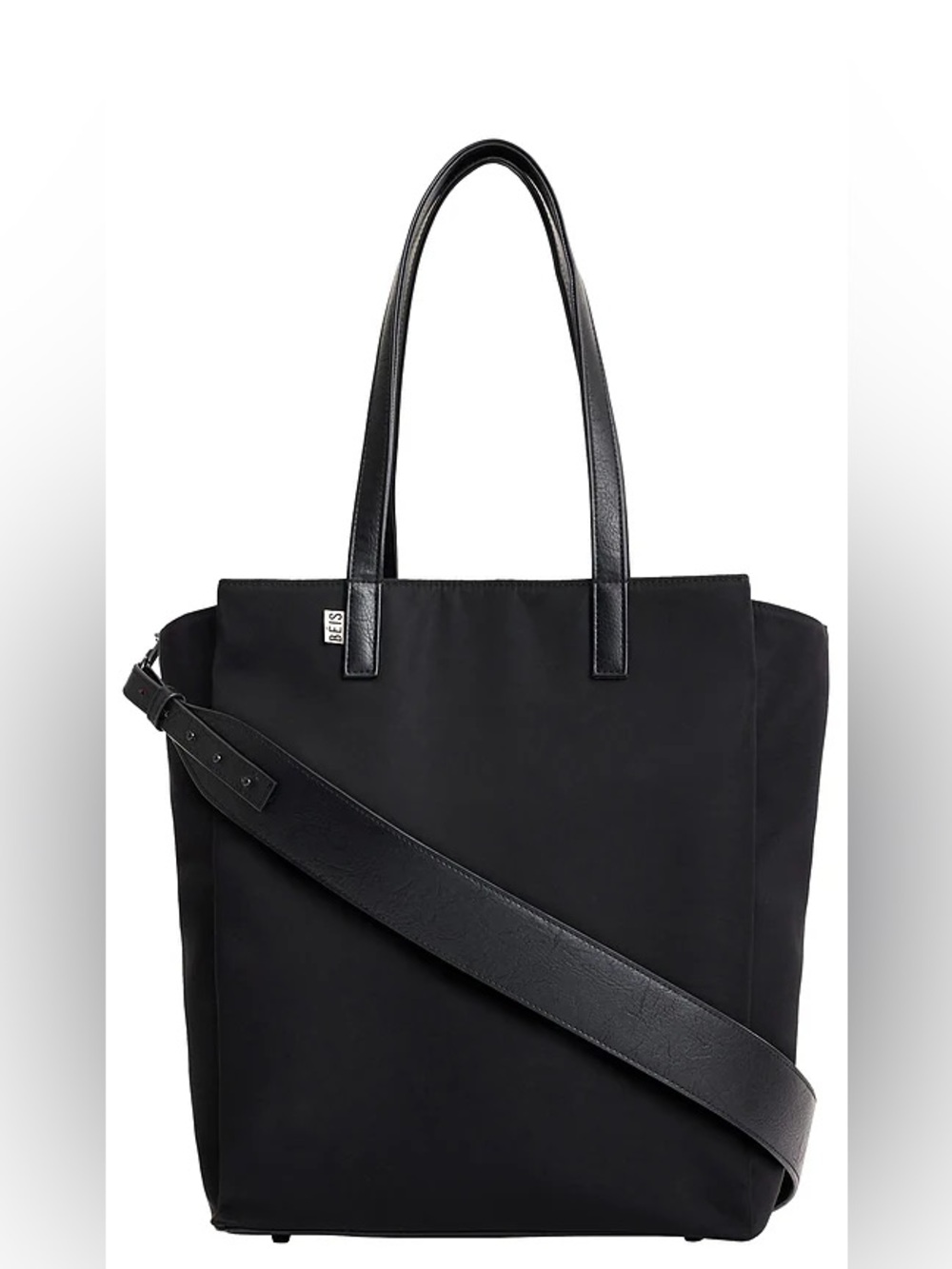 Beis Commuter Tote with Crossbody Strap In Black